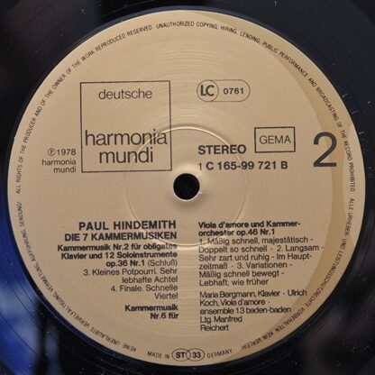 Deutsche Harmonia Mundi 1C 165-99 721/23 - Paul Hindemith, Ensem - Image 4