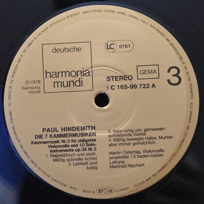 Deutsche Harmonia Mundi 1C 165-99 721/23 - Paul Hindemith, Ensem - Image 5