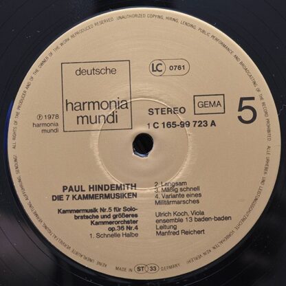 Deutsche Harmonia Mundi 1C 165-99 721/23 - Paul Hindemith, Ensem - Image 7