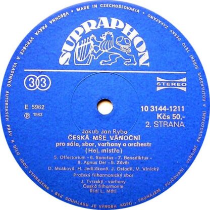 Supraphon 10 3144-1211 - Jakub Jan Ryba, Czech Philharmonic Chor - Image 4