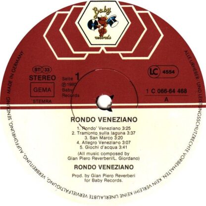 Baby Records (2) 1C 066-64 468 - Rondò Veneziano - Rondo' Venezi - Image 3