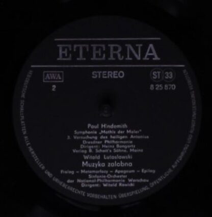 Eterna 8 25 870 - Paul Hindemith, Witold Lutoslawski - Mathis De - Image 4