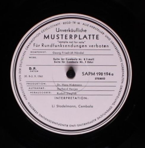 Archiv Produktion 198 194 - Georg Friedrich Händel, Li Stadelman