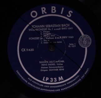 Orbis CX 11 430 - Johann Sebastian Bach - Violinkonzert Nr.1 A-M