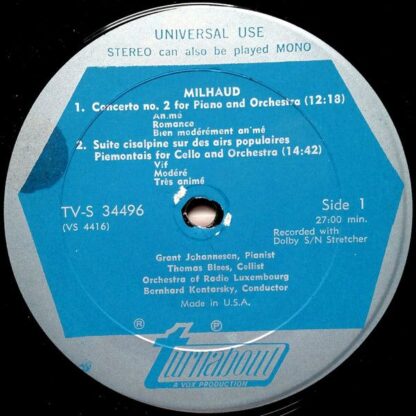 Turnabout TV-S 34496 - Darius Milhaud, Grant Johannesen, Thomas - Image 3