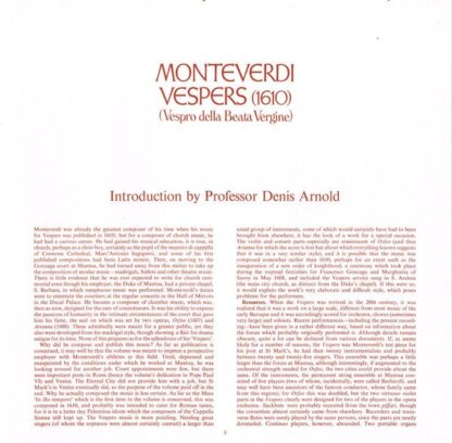 His Master's Voice SLS 5064 - Claudio Monteverdi, Elly Ameling, - Image 8