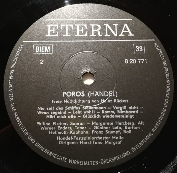 Eterna 8 20 771 - Georg Friedrich Händel, Günther Leib, Philine - Image 4