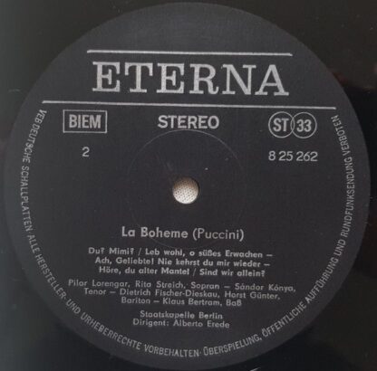 Eterna 8 25 262 - Giacomo Puccini, Pilar Lorengar, Rita Streich, - Image 3
