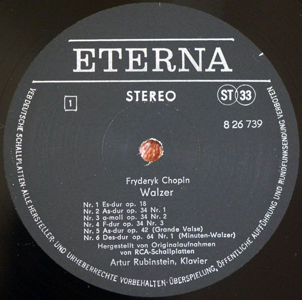 Eterna 8 26 739 - Frédéric Chopin, Arthur Rubinstein - Walzer - Image 3