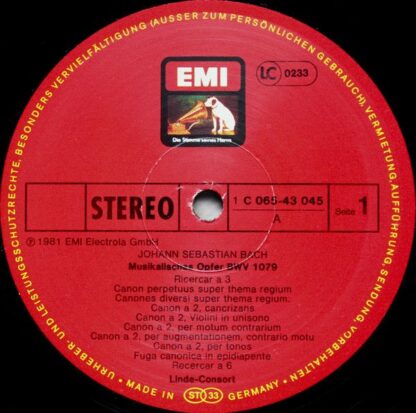 His Master's Voice 1C 065-43 045 - Johann Sebastian Bach, Linde- - Image 3
