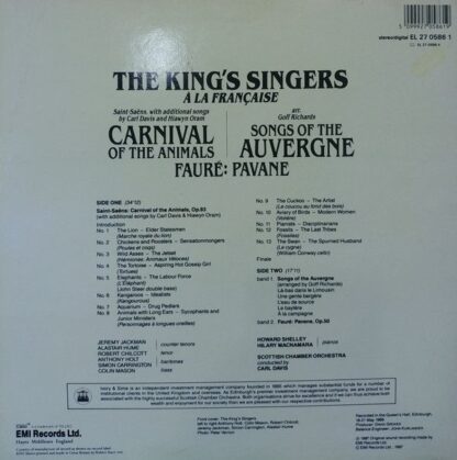 EMI Records Ltd. EL 27 0586 1 - The King's Singers - À La França - Image 4