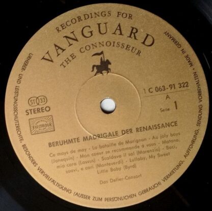 Vanguard 1 C 063 - 91 322 C - Deller Consort - Berühmte Madrigal - Image 3