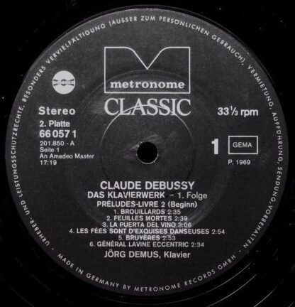 Metronome Classic 66 057 1 - Jörg Demus, Claude Debussy - Das Kl - Image 2