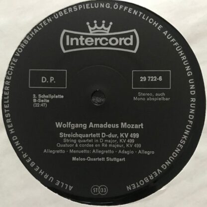 Intercord 29 722-6 Z/1-2 - Wolfgang Amadeus Mozart, Melos Quarte - Image 6