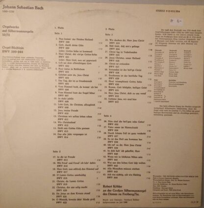 Eterna 8 25 813/814 - Johann Sebastian Bach, Robert Köbler - Org - Image 2