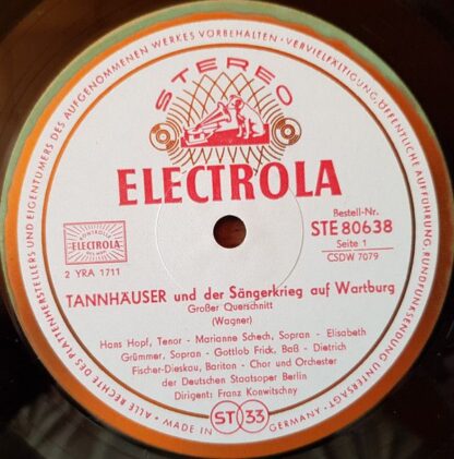 Electrola SME 80 638 - Richard Wagner, Elisabeth Grümmer, Marian - Image 3