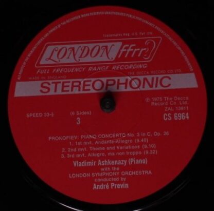 London Records CS6964 - Sergei Prokofiev, Vladimir Ashkenazy, Lo - Image 3