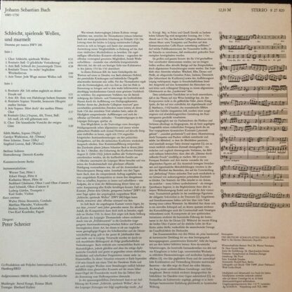 Eterna 8 27 829 - Johann Sebastian Bach, Edith Mathis, Carolyn W - Image 2