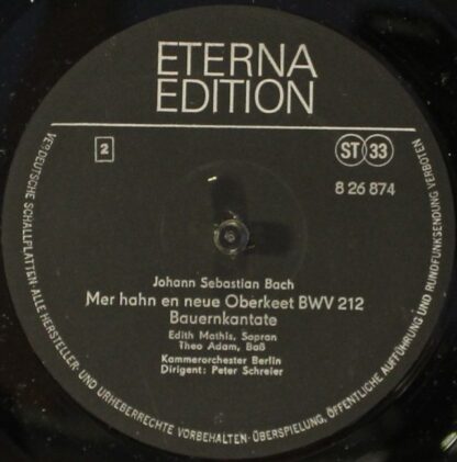 Eterna 8 26 874 - Johann Sebastian Bach, Edith Mathis, Peter Sch - Image 4