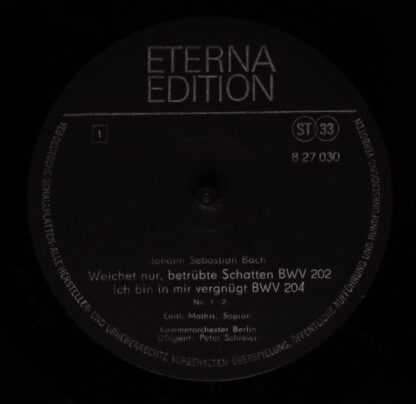 Eterna 8 27 030 - Johann Sebastian Bach, Edith Mathis, Kammerorc - Image 4