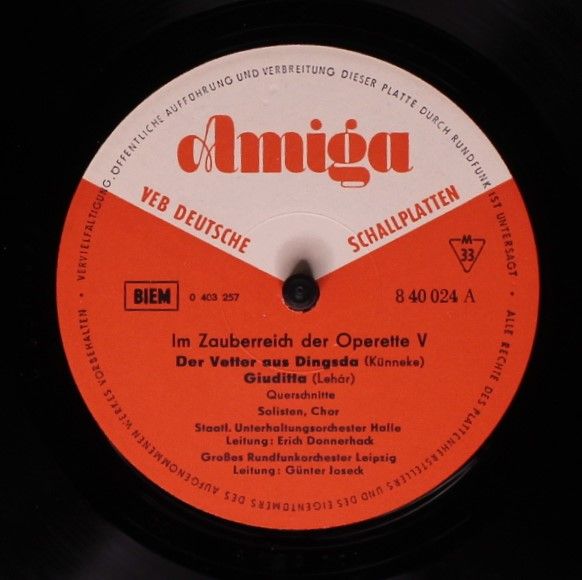 Amiga 8 40 024 - Eduard Künneke, Franz Lehár, Conny Odd - Im Zau - Image 3