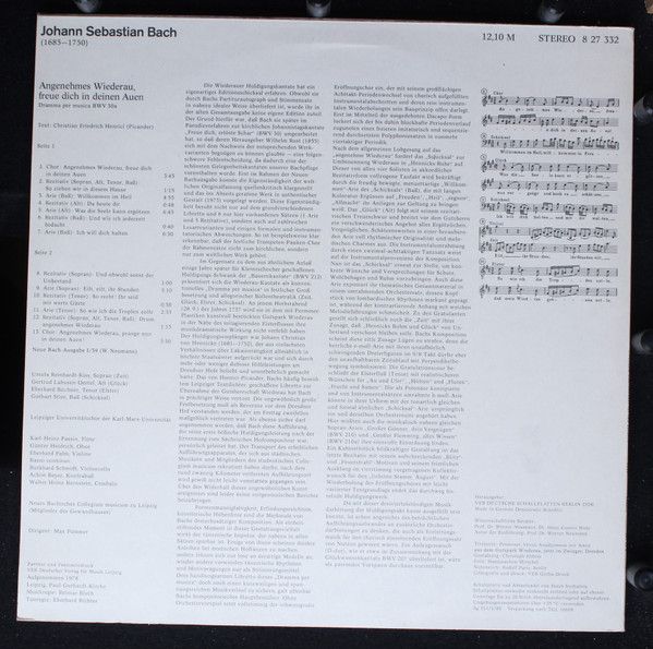 Eterna 8 27 332 - Johann Sebastian Bach - Kantate "Angenehmes Wi - Image 2