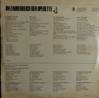 Amiga 8 40 023 - Various - Im Zauberreich Der Operette 4 - Image 3