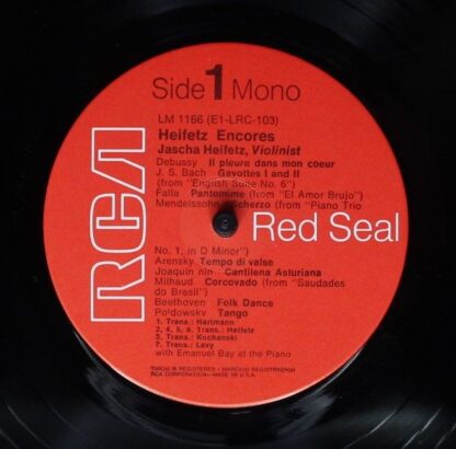 RCA Red Seal LM 1166 - Jascha Heifetz, Emanuel Bay - Heifetz Enc - Image 3