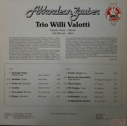 Grüezi LP 10-108 - Trio Willi Valotti - Akkordeon Zauber - Image 2
