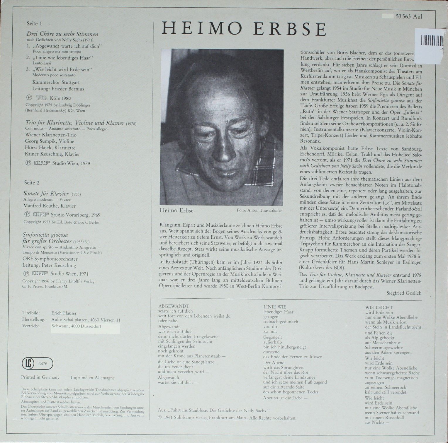 AULOS AUL 53 563 - Heimo Erbse - Heimo Erbse - Image 2