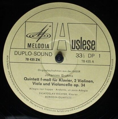 Eurodisc 78 435 ZK - Johannes Brahms, Sviatoslav Richter, Borodi - Image 3