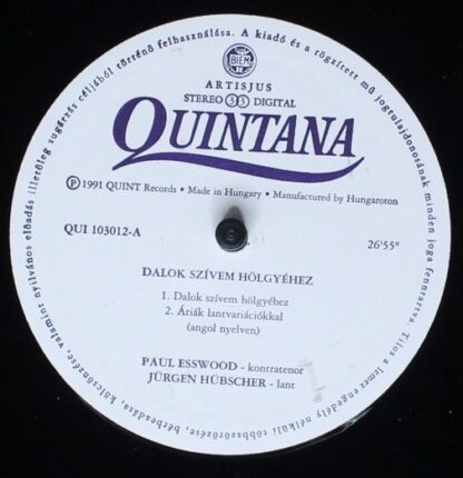 Quintana QUI 103012 - Paul Esswood, Jürgen Hübscher - Dalok Szív - Image 3