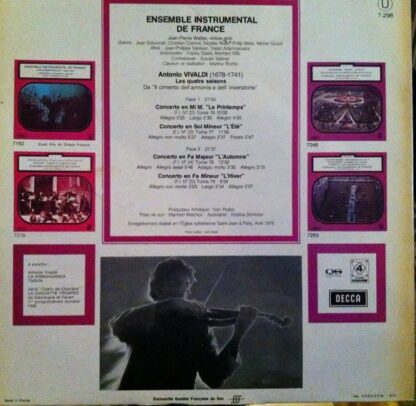 DECCA Q.S. 7.296 - Antonio Vivaldi, Ensemble Instrumental De Fra - Image 2