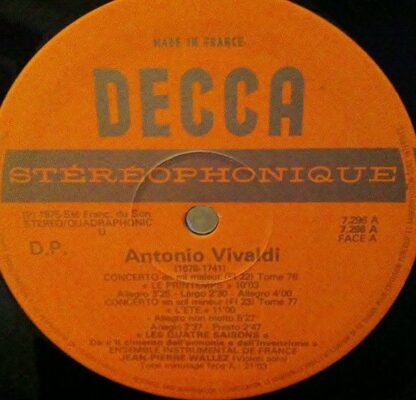DECCA Q.S. 7.296 - Antonio Vivaldi, Ensemble Instrumental De Fra - Image 4
