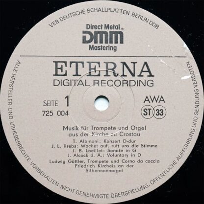 Eterna 725 004 - Ludwig Güttler, Friedrich Kircheis - Musik Für - Image 3