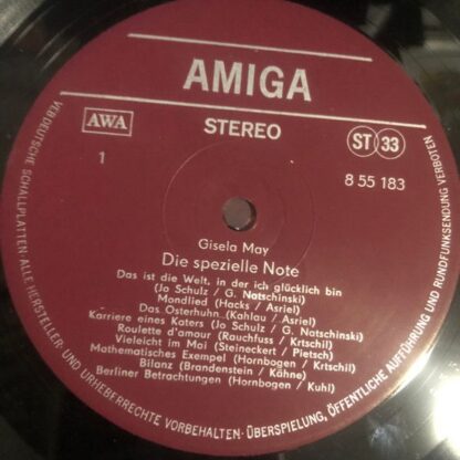 Amiga 8 55 183 - Gisela May - Die Spezielle Note - Image 3