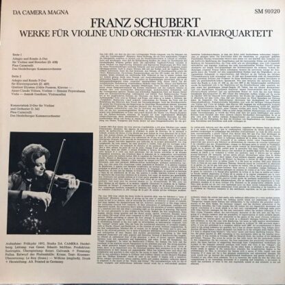 Da Camera Magna SM 91020 - Franz Schubert, Pina Carmirelli, Heid - Image 2