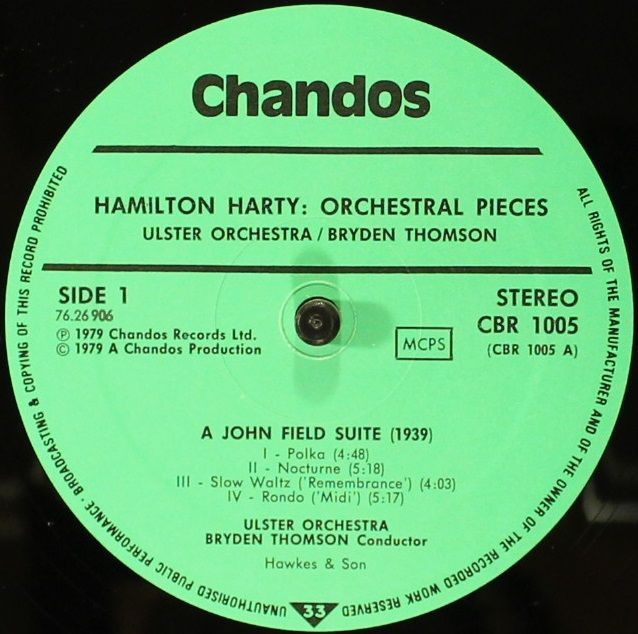 Chandos CBR 1005 - Sir Hamilton Harty - A John Field Suite / The - Image 3