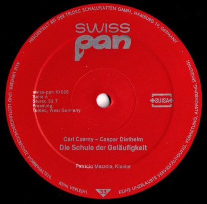 Swiss Pan 10 026 - Caspar Diethelm, Carl Czerny, Patrizio Mazzol - Image 3