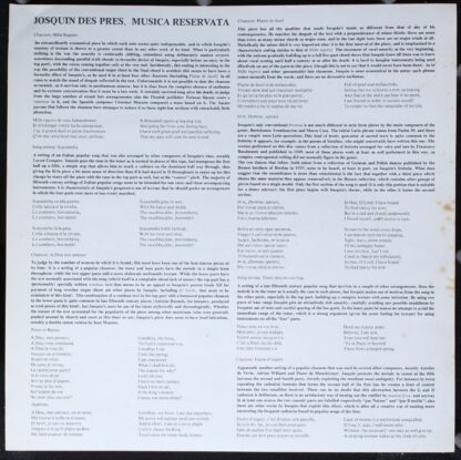 Argo ZRG 793 - Josquin Des Prés, Michael Morrow, Musica Reservat - Image 3
