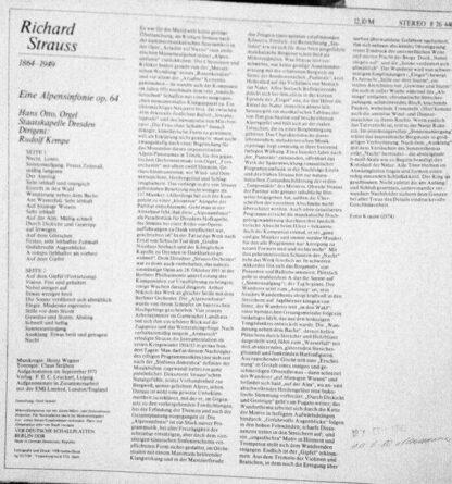 Eterna 8 26 440 - Richard Strauss, Rudolf Kempe, Staatskapelle D - Image 2