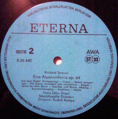 Eterna 8 26 440 - Richard Strauss, Rudolf Kempe, Staatskapelle D - Image 4