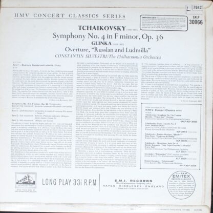 His Master's Voice SXLP 30066 - Pyotr Ilyich Tchaikovsky, Mikhai - Image 2
