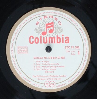 Columbia STC 91 306 - Franz Schubert, Otto Klemperer, Philharmon - Image 3