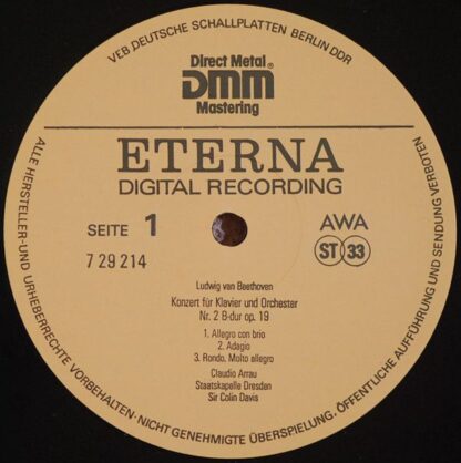 Eterna 7 29 214 - Ludwig van Beethoven, Claudio Arrau, Staatskap - Image 3