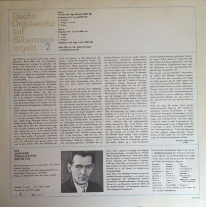 Eterna 8 25 580 - Johann Sebastian Bach, Hans Otto - Hans Otto A - Image 2