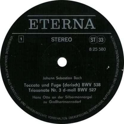 Eterna 8 25 580 - Johann Sebastian Bach, Hans Otto - Hans Otto A - Image 3