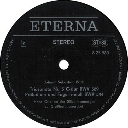 Eterna 8 25 580 - Johann Sebastian Bach, Hans Otto - Hans Otto A - Image 4
