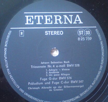 Eterna 8 25 759 - Johann Sebastian Bach, Christoph Albrecht - Ch - Image 6