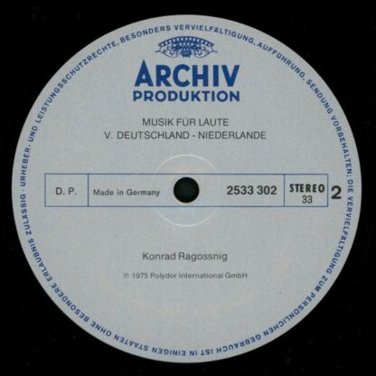 Archiv Produktion 2533 302 - Konrad Ragossnig - Musik Für Laute - Image 5